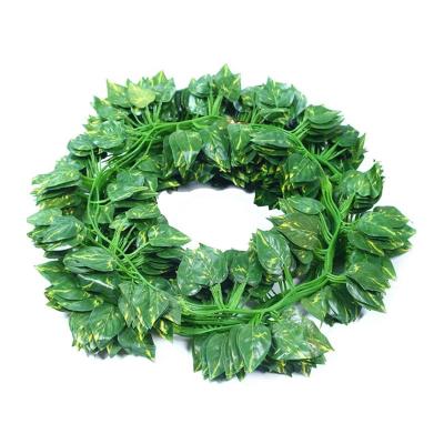 China Silk+plastic GM Artificial Fake Hanging Vines Plant Faux Silk Green Leaf Garlands Outdoor Wall Greenery Cover Jungle Party Decoration for sale