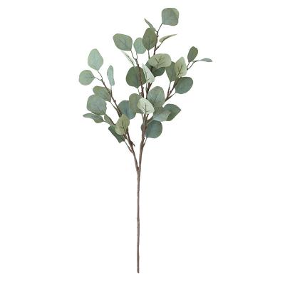 China Silk+plastic GM  Artificial Eucalyptus stem Silver Dollar Leaves Long Plants Greenery Fake Plastic Branches Greens Bushes for sale