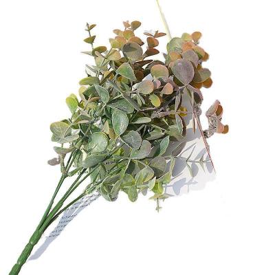 China Silk+plastic GM  Artificial Flocked Eucalyptus Stems Faux Greenery Spray, Best Filler Fake Plants for DIY Wedding Bouquet for sale