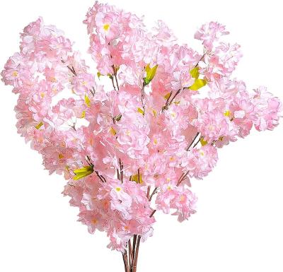 China Silk +plastic GM  Artificial Flowers Cherry Blossom Branches Fake Silk Cherry Blossom Flowers Arrangements for Wedding Party Decoration for sale