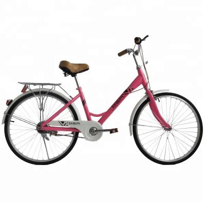 China Good Popular Nice Design Color Steel Frame Aluminum Rim 24 Inch Single Speed ​​City Bike Bicycle for sale