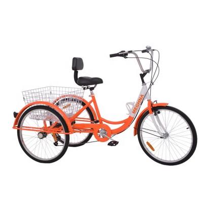 China 2019 24 inch steel 7 speed folding adult tricycle/cargo tricycle/three wheel tricycle adult cheap bike for sale for sale