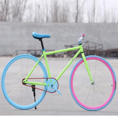 China 2018 Popular Big Sale New Style Bicycle 20/24/26 Inch Narrow Colorful Fixed Gear Bike Single Rim Bike for sale