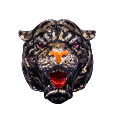 China Punk The Latest Ring Vintage Decoration Chrome Punk Style Animal Design Tiger Ring for sale