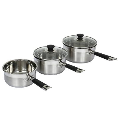 China Viable Kitchenware Single Handle Milk Soup Pot Set Pan Cookware Sets For Cooking for sale