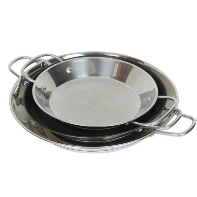 China Good Quality Viable Stainless Steel Fried Chicken Cooker Pan Paella Spanish Casserole for sale