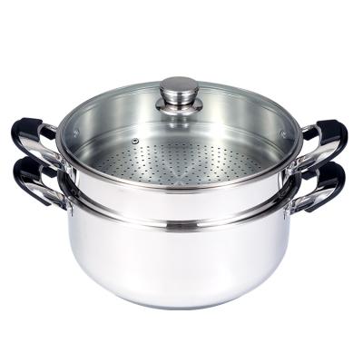 China Sustainable Food 304 Stainless Steel Modern Portable Stock Steamer Pot Cookware Set For Cooking for sale