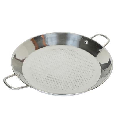 China Sustainable Hot Sale Restaurant Equipment Commercial Stainless Steel Seafood Paella Pan For Cooking for sale