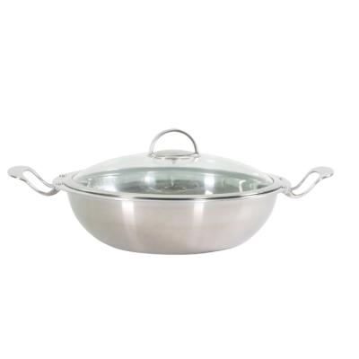 China Viable Korean Restaurant Pot Wok Pan Stainless Stee Induction Cooking Hot Wok for sale