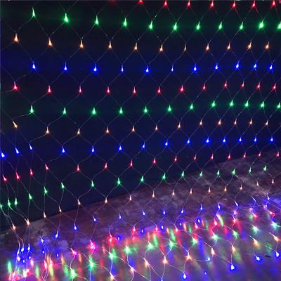 China Plastic Clear Wire+LEDs 1.5x1.5m Led Net Light Christmas Decorative LED Fishing Mesh Light Outdoor Waterproof for sale