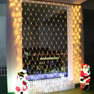 China Plastic Clear Wire+LEDs 3X2M Wedding Lighting Decoration Christmas Led Ceiling Fishing Net Light for sale