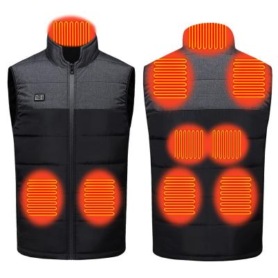 China Anti-wrinkle Heated Vest 9 Heating Zones 2 Separate Controller Rechargeable Battery Usb Light Weight Heated Down Vest For Men for sale