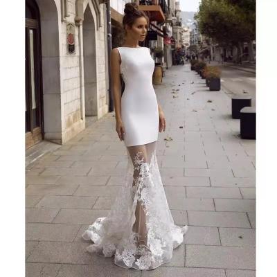 China Sexy Sheer Back Mermaid Wedding Bridal Dresses Charming Elegant Breathable African Bridal Dress 2021 Lace Up Wedding Dress for sale