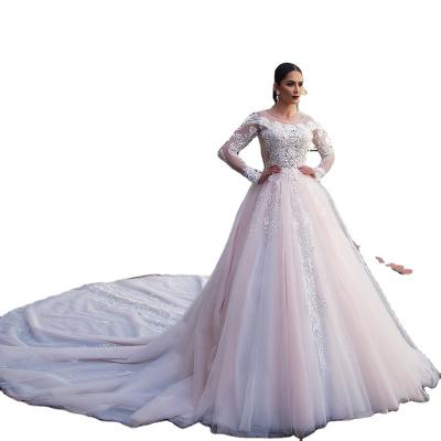 China Breathable Long Sleeve Wedding Dresses 2021 Plus Size Wedding Dress Lace Up Africa Wedding Dress Bridal Gowns A220 for sale