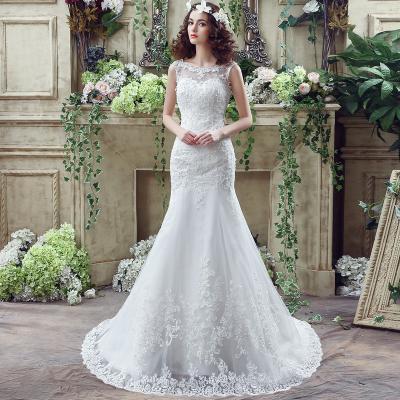 China Breathable Mermaid Bridal Wedding Dresses 2021 Africa Plus Size Wedding Gowns Cheap Wedding Dresses With Fishtail L32264 for sale