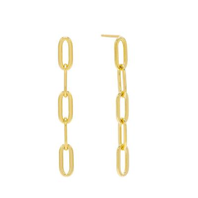 China FASHIONABLE ROXI s925 Sterling Silver New Fashion Paper Clip Chain Stud Earrings 18K for sale