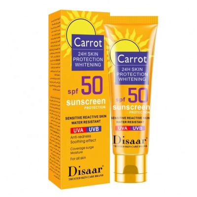 China SPF 50 Organic Sunscreen Sunscreen Carrot Sunblock Cream Facial Cream for sale