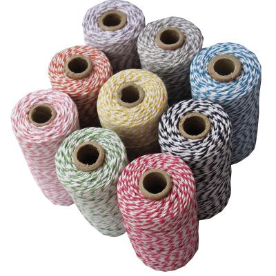 China DIY Decoration Colored 3 Ply Cotton Twist 100m Spool for sale