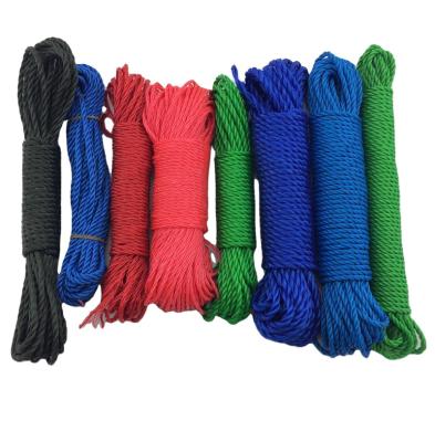 China Colthes Outdoor PE Twisted Twine Clothesline Clothes Rope Assorted Color for sale