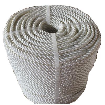 China China Net White 3 Strand Twisted Polyester Hawser Rope For Boat Mooring Or Towing for sale