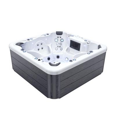 China Modern Design Freestanding Outdoor Hottub Hot Tub Massage Large Size Bathtub With LED for sale