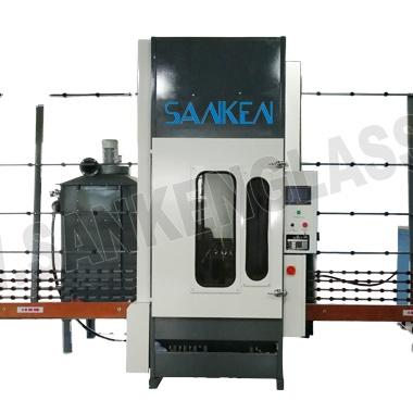 China High Quality High Efficiecny PLC Control Three Guns Automatic Vertical Glass Sandblasting Machine SKS-2500 for sale