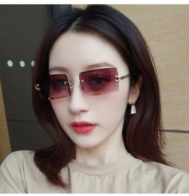 China New High Quality Sunglasses Gradient Sunglasses Street Rimless Balanced Square Lenses for sale