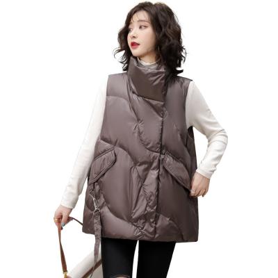 China Women's Breathable Vest Lightweight Down Coat Sleeveless Cotton Padded Vest Detachable Hooded Jacket for sale