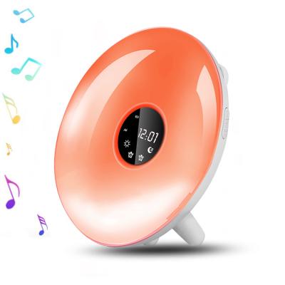 China Dropshipping Radio Wake Up Nap Nature Atmosphere Bedside Lamp Light Sunrise Multiple Sounds Wake Up Sunset Mode 7 Color Cycle for sale