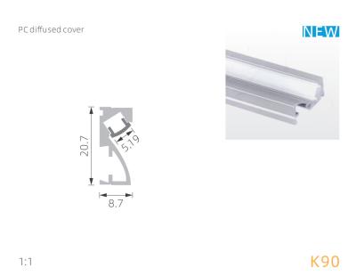 China PC PMMA Diffuser for 30D Aluminum LED Wall Profile linear lighint for sale