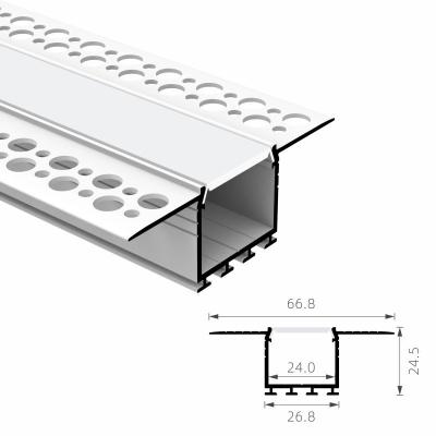 China Architectural Decorative IP45 LED Plasterboard Profile T5 6063 Led Gypsum Wall Profile for sale