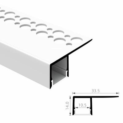 China RoHS IP45 Sandblasting LED Plasterboard Profile PC PMMA Recessed Led Strip Profile for sale