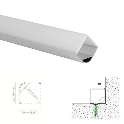 China 6063 T5 perfil de aluminio de la esquina 20m m LED para la casa k39 en venta