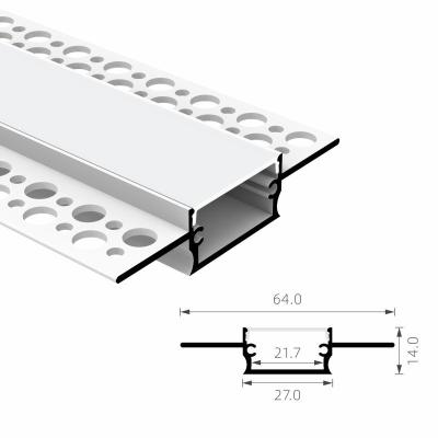 China Aluminum IP20 LED Plaster Profile Recessed Extrusion Channel for sale