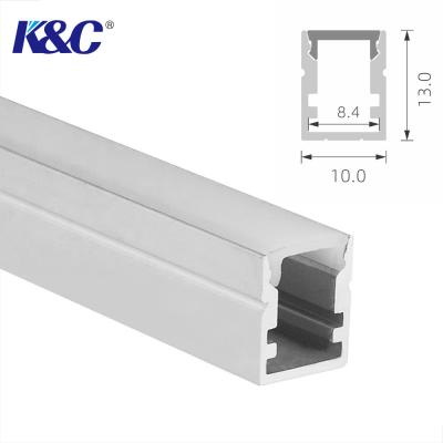 China Small Square Ceiling Light 10*13mm LED Strip Channel With Diffuser for sale