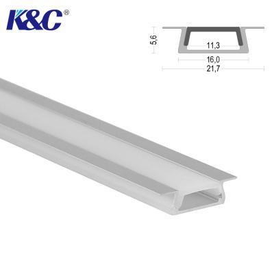 China T8 Temper LED Strip Aluminum Profile PC PMMA 6063 T5 Recessed for sale