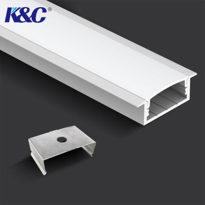 China PMMA Diffuser Recessed Aluminum LED Profile 2.5m Length Sandblasting for sale