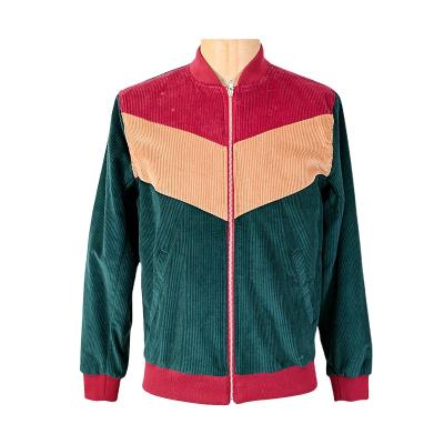 China European hot sale 100%cotton contrast color bomber jacket corduroy casual jacket breathable for men for sale