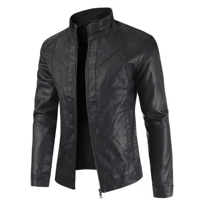 China Waterproof Super Cool Faux Cool Mens Biker Jacket PU Motor Leather Jacket With Leather Jacket Men Plus Size for sale