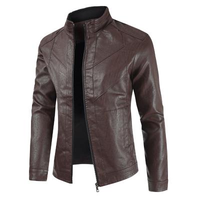 China Wholesale Waterproof Men's Stand Collar PU Leather Jacket Men's Casual Foam Jacket Men for sale