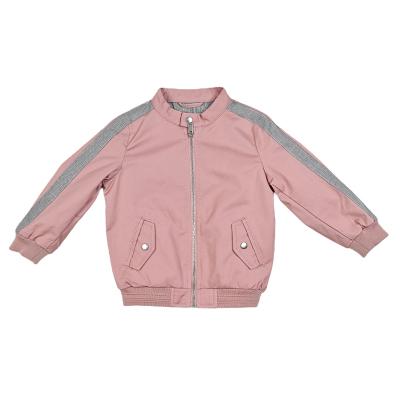 China Anti-wrinkle factory supply cute pink with shoulder stripe bomber jacket boys jackets gray kids for sale