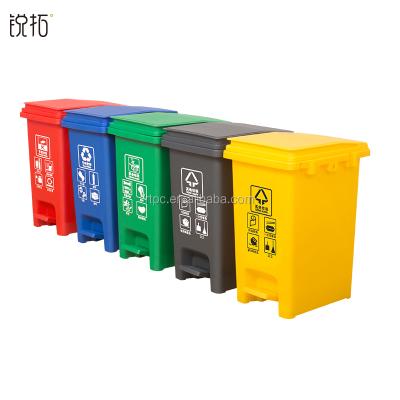 China Sustainable Plastic Color Coded Pedal Bins 30 Liters for sale