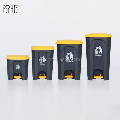 China Sustainable 50L 13 Gallon Waste Bin Plastic Trash Can With Pedal Desktop Trash Can for sale