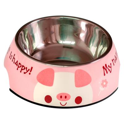 China Viable 2 in 1 Stainless Steel Pet Bowls Use Double Thickened Bowl Cat Dog Eat Drink Food Bowl Non-Slip Feeder for sale