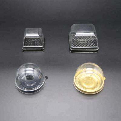 China Biodegradable disposable simple packaging box plastic mooncake dessert container for sale