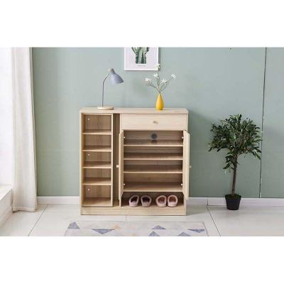 China Customizable High Quality Wooden Shoe Cabinet With Lockable Sliding Door Household Shoe Cabinet for sale