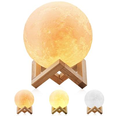 China Christmas Gift Two Tone Moon Lamp Led Room 3D Magic Warm Moon Lamp Christmas Gifts AGQ 15cm Touch Control for sale