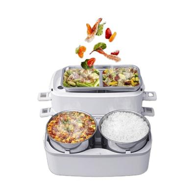 China Hotel Konforte Mini Food Warmer Stainless Steel Portable Removable Electric Heating Lunch Box for sale