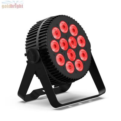 China Hotel Par 12X10W 6IN1 LED PAR LIGHT Slim UV Flat RGBWA LED Silent Par With IR Remote Control for sale