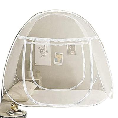 China Folded Pop Up Mosquito Net Tent Large For Twin King Size Bed Finest Holes Canopy Insect Screen Folding Design With Bottom for sale